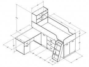 Кровать Дюймовочка 1 Голубой в Каслях - kasli.mebel74.com | фото 2