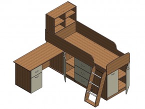 Кровать Дюймовочка 1 Голубой в Каслях - kasli.mebel74.com | фото 3