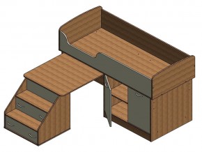 Кровать Дюймовочка 2 Оранжевая в Каслях - kasli.mebel74.com | фото 3