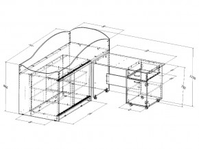 Кровать Дюймовочка 3 с лестницей Дельта 23.4 Розовый в Каслях - kasli.mebel74.com | фото 2