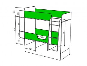 Кровать двухъярусная Малыш двойняшка белый-ирис в Каслях - kasli.mebel74.com | фото 3