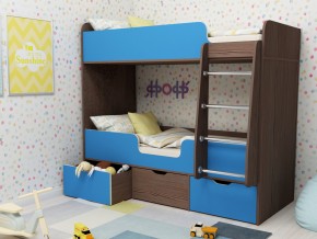 Кровать двухъярусная Малыш двойняшка бодега-голубой в Каслях - kasli.mebel74.com | фото