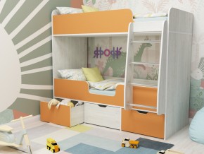 Кровать двухъярусная Малыш двойняшка винтерберг-оранжевый в Каслях - kasli.mebel74.com | фото 1