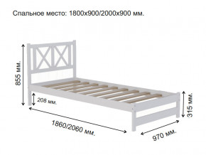 Кровать односпальная Аист-7 Классика белый 1800х900 мм в Каслях - kasli.mebel74.com | фото 2