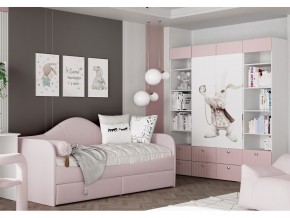 Кровать с мягкой обивкой Алиса ПМ-332.18 велюр розовый в Каслях - kasli.mebel74.com | фото 3