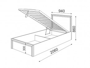 Кровать с подъемным механизмом Остин модуль 22 в Каслях - kasli.mebel74.com | фото 3