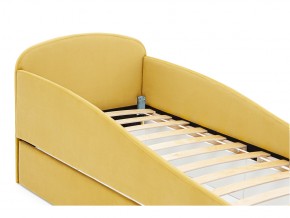Кровать с ящиком Letmo горчичный (велюр) в Каслях - kasli.mebel74.com | фото 3
