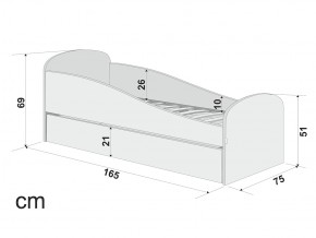 Кровать с ящиком Letmo небесный (рогожка) в Каслях - kasli.mebel74.com | фото 2