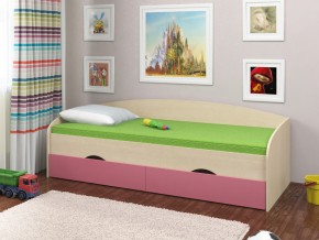 Кровать Соня 2 дуб молочный-розовый в Каслях - kasli.mebel74.com | фото 1