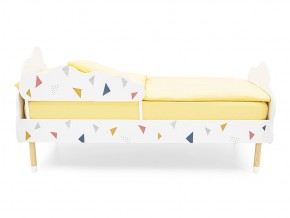 Кровать Stumpa Облако бортик, рисунок Треугольники желтый, синий, розовый в Каслях - kasli.mebel74.com | фото 3