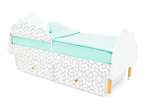 Кровать Stumpa Облако бортик и ящики рисунок Кубики в Каслях - kasli.mebel74.com | фото 1