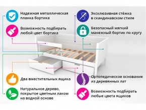 Кровать-тахта мягкая Svogen с ящиками и бортиком бежевый в Каслях - kasli.mebel74.com | фото 3