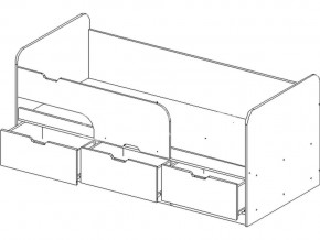 Кровать Юниор-9 МДФ 1600 Лиловый металлик в Каслях - kasli.mebel74.com | фото 3