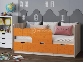 Кровать Юниор-9 МДФ 1800 Оранжевый металлик в Каслях - kasli.mebel74.com | фото