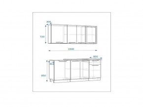 Кухонный гарнитур 11 Грецкий орех 1500 в Каслях - kasli.mebel74.com | фото 2