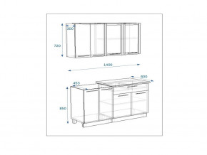 Кухонный гарнитур 4 Грецкий орех 1400 в Каслях - kasli.mebel74.com | фото 2