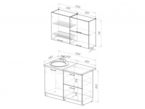 Кухонный гарнитур Антика лайт 1200 мм в Каслях - kasli.mebel74.com | фото 6