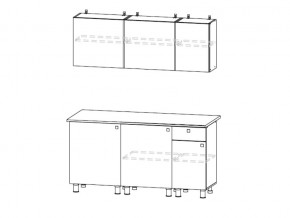 Кухонный гарнитур КГ 1 1600 Белый/Цемент светлый в Каслях - kasli.mebel74.com | фото 2