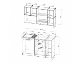 Кухонный гарнитур Ольга медиум 3 1400 мм в Каслях - kasli.mebel74.com | фото 6