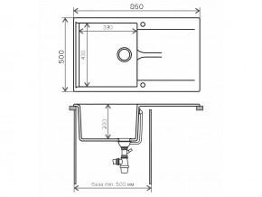 Мойка гранитная Gals-860 Бежевый 27 в Каслях - kasli.mebel74.com | фото 2