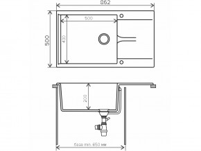 Мойка гранитная Gals-862 Бежевый 27 в Каслях - kasli.mebel74.com | фото 2