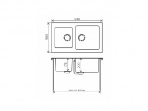 Мойка комбинированная Tolero twist TTS-840 Серый 701 в Каслях - kasli.mebel74.com | фото 2