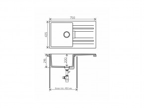 Мойка кварцевая Tolero Loft TL-750 Белый 923 в Каслях - kasli.mebel74.com | фото 2