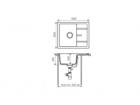 Мойка кварцевая Tolero R-107 Белый 923 в Каслях - kasli.mebel74.com | фото 2