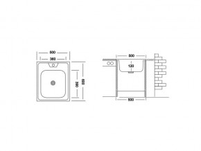 Мойка накладная Ukinox ECO500.600 в Каслях - kasli.mebel74.com | фото 2