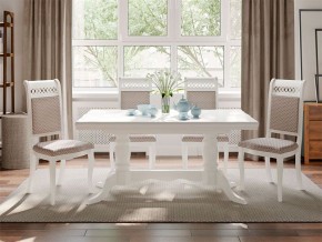 Обеденная группа стол Дижон и стулья Флоренция-1 4 шт белый в Каслях - kasli.mebel74.com | фото