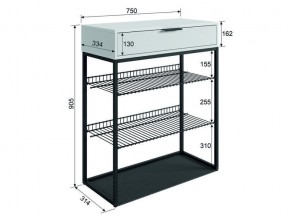 Обувница Краш черный муар/белое дерево в Каслях - kasli.mebel74.com | фото 7