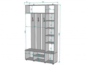 Прихожая с зеркалом V19_M в Каслях - kasli.mebel74.com | фото 3