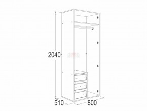 Шкаф 2-х дверный для одежды и белья Омега 16 в Каслях - kasli.mebel74.com | фото 2