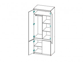 Шкаф 2-х дверный с перегородкой СГ Модерн в Каслях - kasli.mebel74.com | фото 2