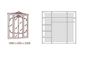 Шкаф 4-х дверный с зеркалами Диана беж в Каслях - kasli.mebel74.com | фото 2