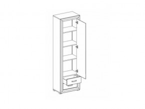 Шкаф B136-REG1D2S Мальта сибирская лиственница в Каслях - kasli.mebel74.com | фото 2