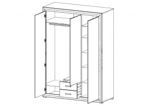 Шкаф B136-SZF3D2S Мальта сибирская лиственница в Каслях - kasli.mebel74.com | фото 2