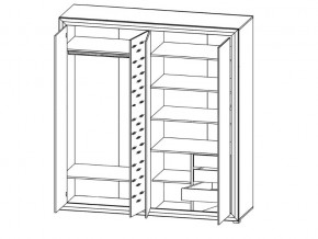 Шкаф B136-SZF4D Мальта сибирская лиственница в Каслях - kasli.mebel74.com | фото 2