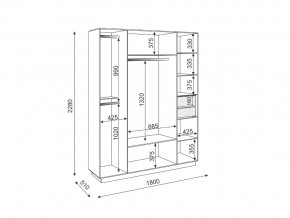 Шкаф четырехдверный М21 Тиффани в Каслях - kasli.mebel74.com | фото 2