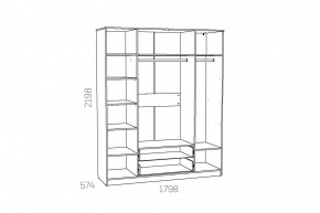 Шкаф комбинированный Оливия НМ 011.84 Х в Каслях - kasli.mebel74.com | фото 3