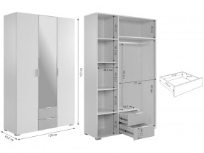 Шкаф трехдверный 109.02 Зефир белый в Каслях - kasli.mebel74.com | фото 2