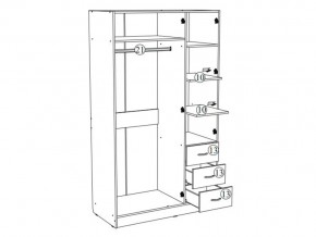 Шкаф трехстворчатый Лофт белый в Каслях - kasli.mebel74.com | фото 3