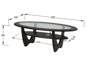 Стол журнальный Юпитер со стеклом СЖС-01 венге в Каслях - kasli.mebel74.com | фото 2
