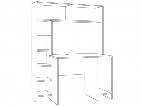 Стол компьютерный 12.73 Комфорт Дуб Золотой, Белая Аляска в Каслях - kasli.mebel74.com | фото 4