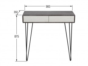 Стол-консоль Телфорд Серый бетон/белый бетон в Каслях - kasli.mebel74.com | фото 2