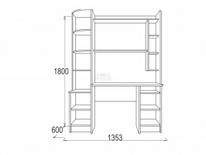 Стол письменный Омега 1 ясень анкор в Каслях - kasli.mebel74.com | фото 2