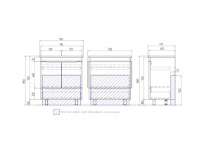 Тумба Grani 750-2-1 Оскар белый в Каслях - kasli.mebel74.com | фото 4